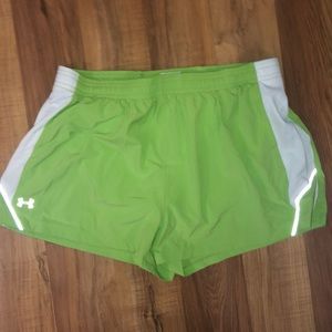 Lime green Under armour running shorts
